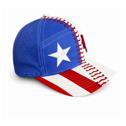 BoriCap – PR Baseball Stitch Blanco, Azul & Rojo #21 | Limited Edition